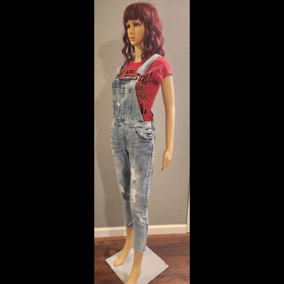 Distressed Denim Overalls - Picture 5 of 16